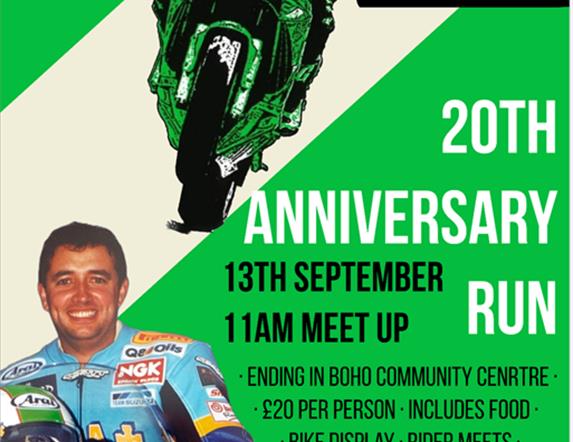 Richard Britton Remembered 20th Anniversary Run  13th September at 11am Meet up at the Round O, Enniskillen  * Ending in Boho Community Centre * £20 p