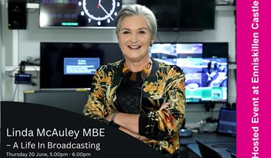 Linda McCauley smiling in a BBC Radio studio