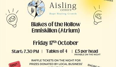 Encirc Charity Committee have organised a pub quiz in aid of Aisling Centre.  Open to everyone - please bring along your friends, family and colleague