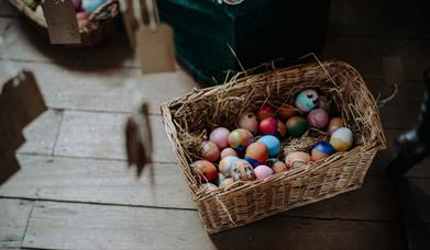 a basket of easter eggs