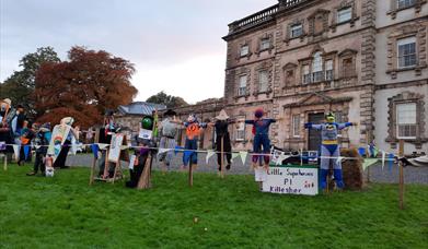Scarecrows on the front lawn in Florence Court