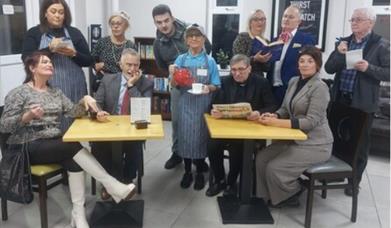 people in a cafe