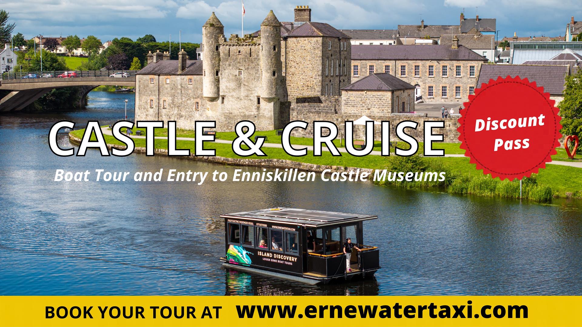 Boat in front of Enniskillen Castle