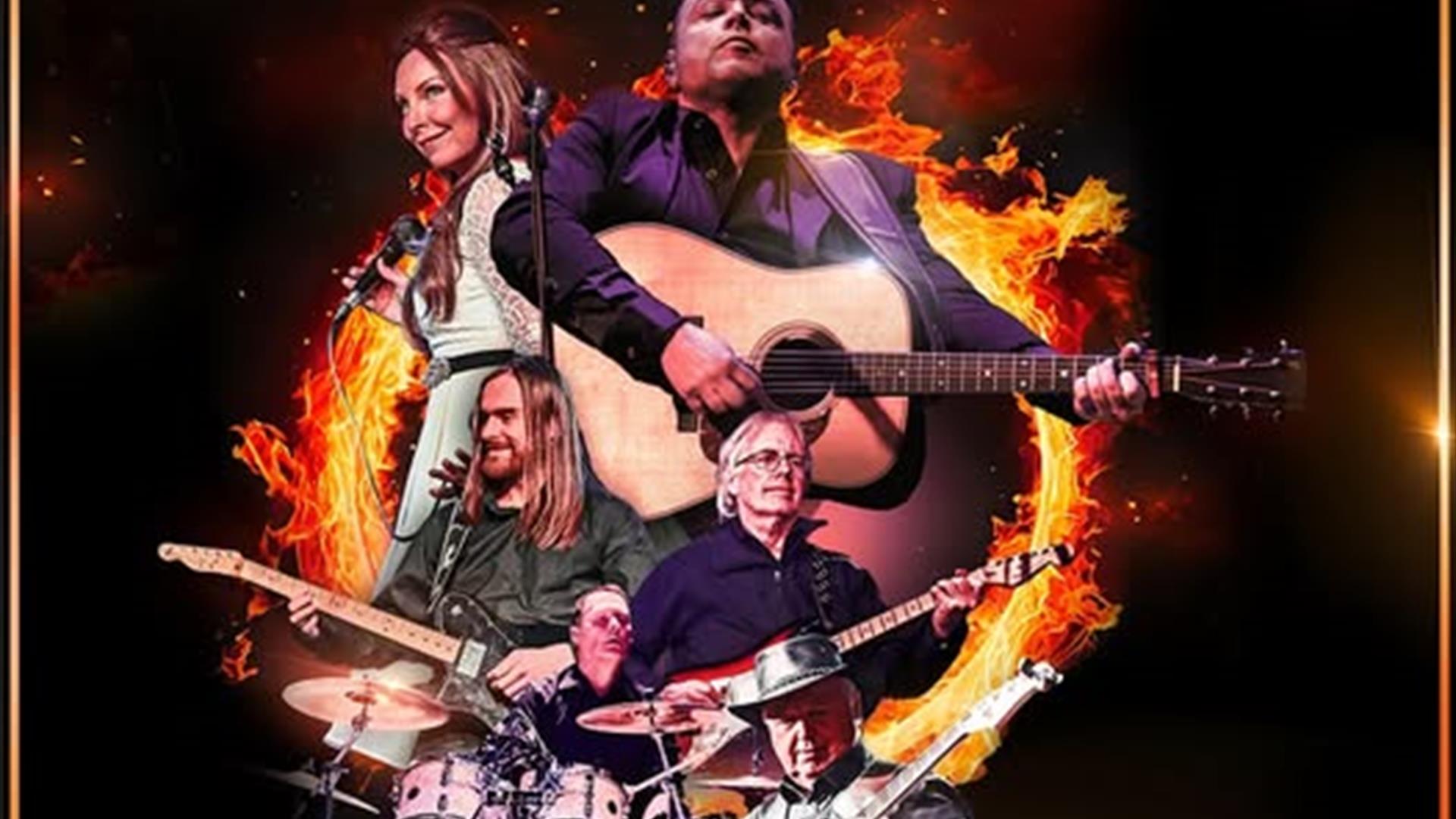 An explosive image of the band members of Cash Returns.