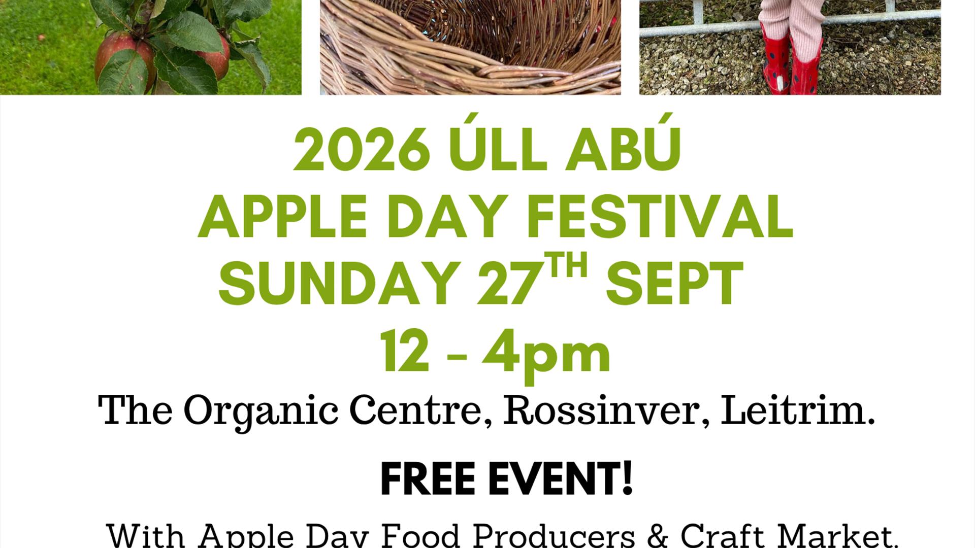 Apple Day poster advertising the activities on 27th September
