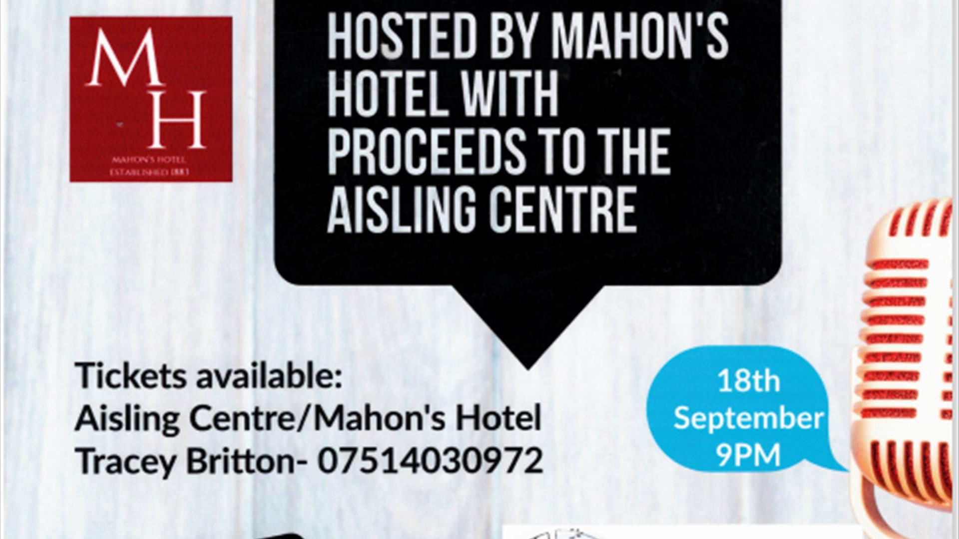 Charity Live Music Event – Saturday 18th September from 9pm – with music from the Senators, John Lowry and guests. Hosted by Mahon's Hotel with procee