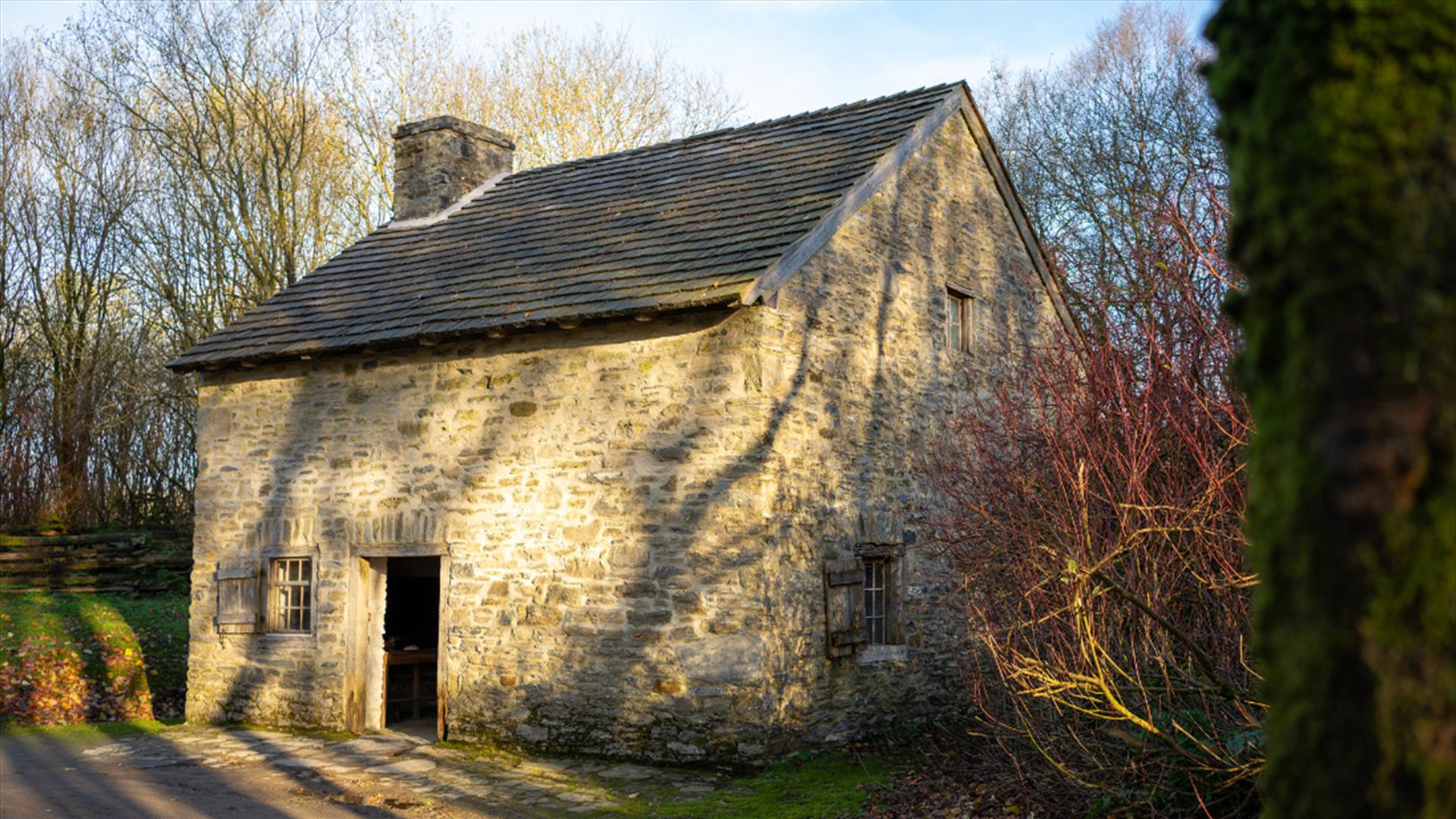 A thatched cottage at the Ulster American Folk Park