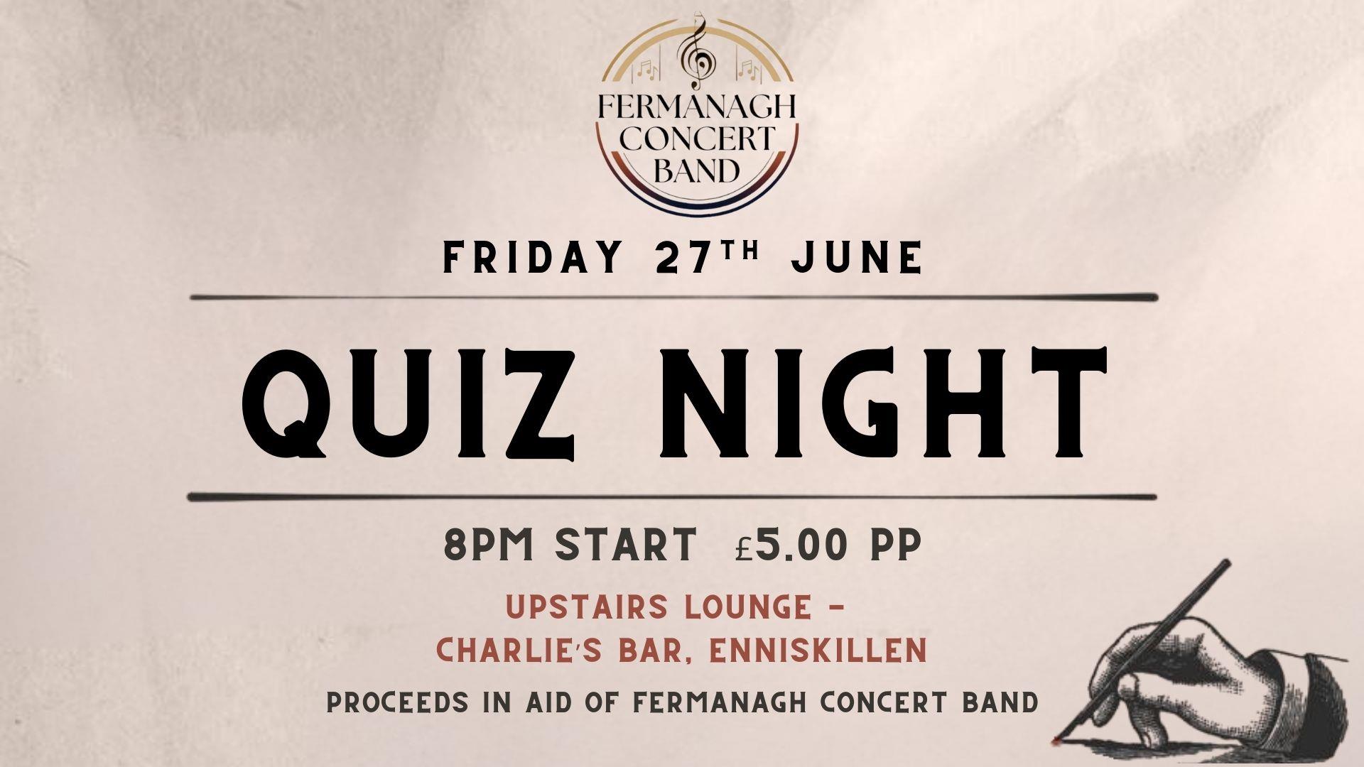 Pub Quiz at Charlies Bar for Fermanagh Concert Band.