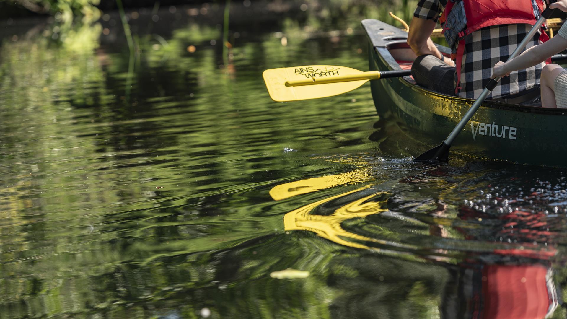 People in a canoe.