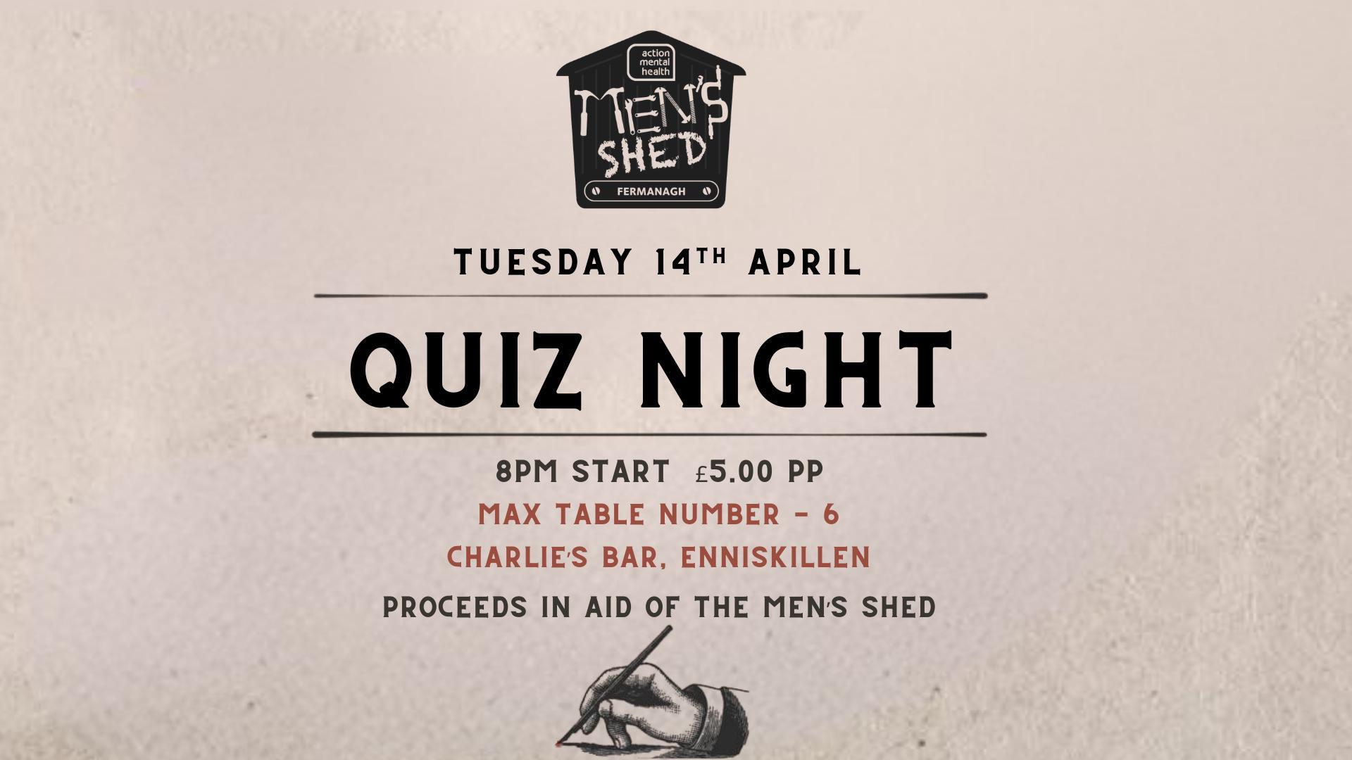 Fermanagh Mens Shed Pub Quiz in Charlie's Bar