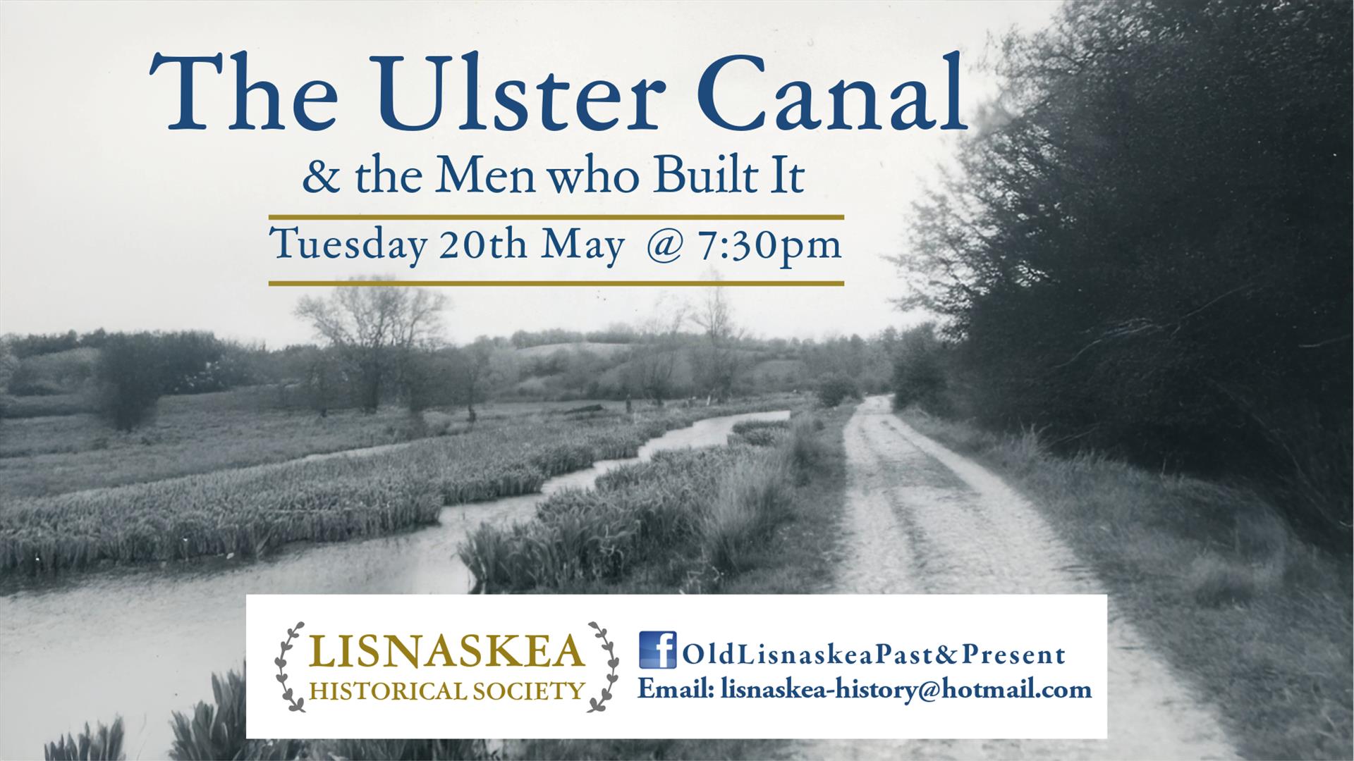 Poster promoting a talk on the history of the Ulster Canal