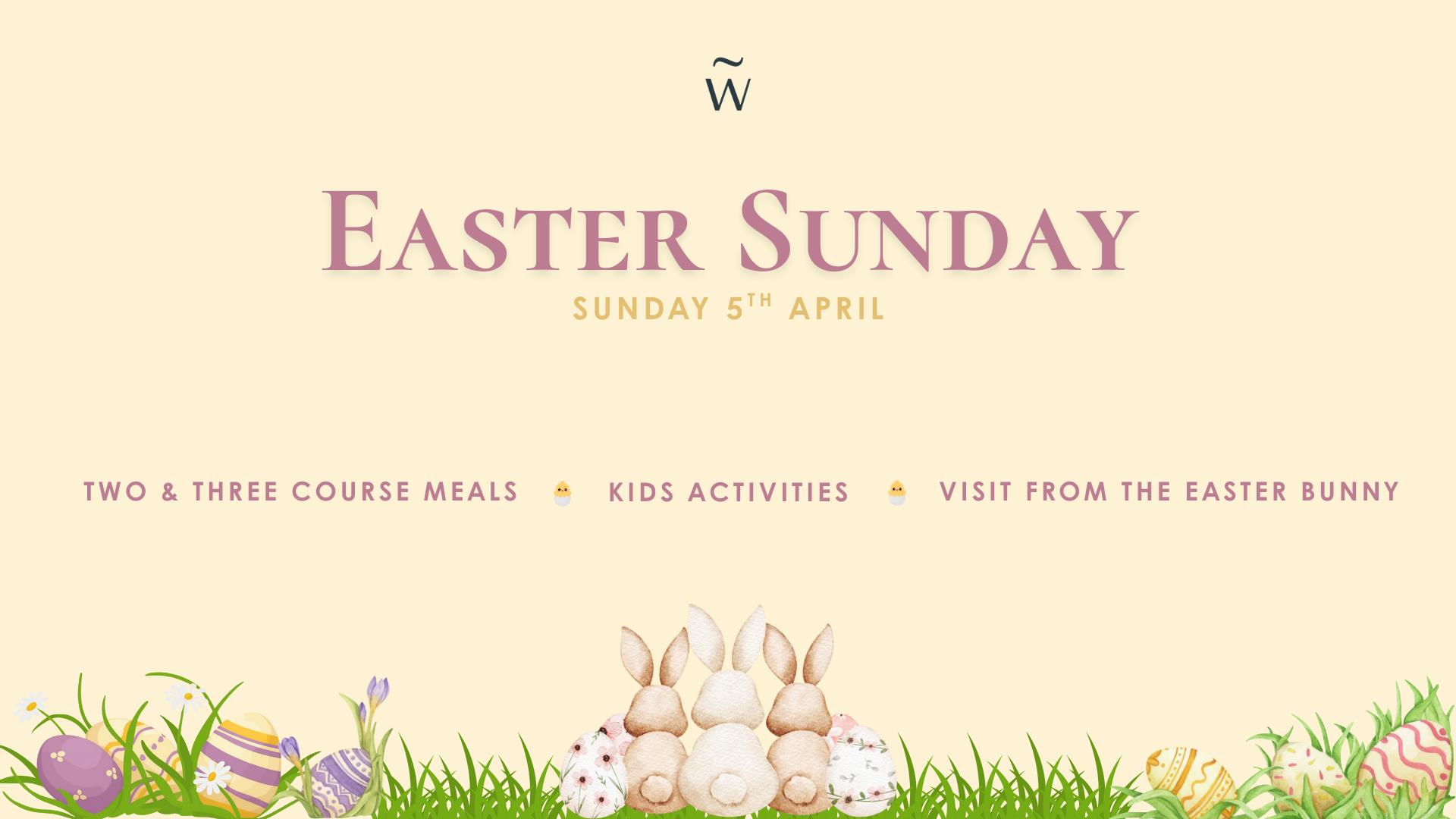 Image showing easter illustrations advertising the westville hotel easter sunday