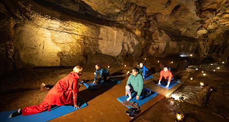 Yoga in cave