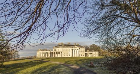 An image of Castle Coole mansion in winter