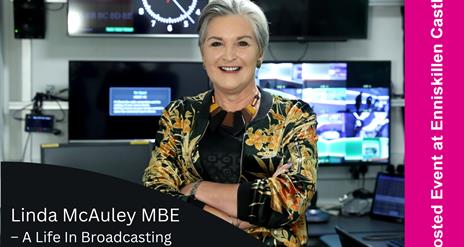 Linda McCauley smiling in a BBC Radio studio