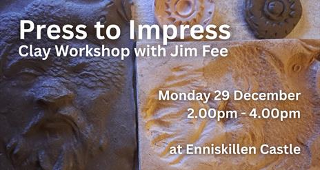 Clay faces as background with text