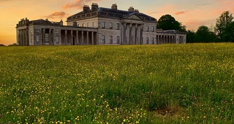 Castle Coole mansion at sunset