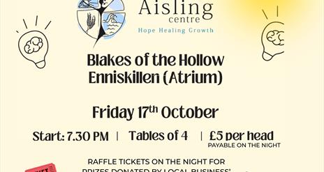 Encirc Charity Committee have organised a pub quiz in aid of Aisling Centre.  Open to everyone - please bring along your friends, family and colleague