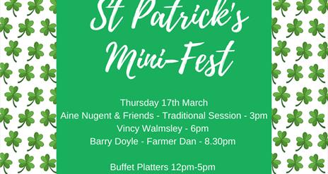 St Patrick's Day Celebrations at Mahon's Hotel