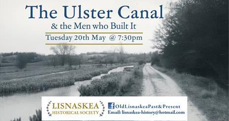 Poster promoting a talk on the history of the Ulster Canal