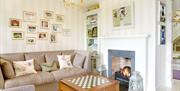 Lovely fire place with sofas