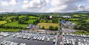 Photograph of Marina with pin location of Loughside Lodge in background