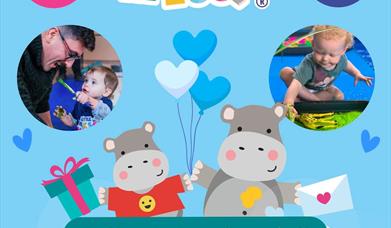 Little Mess Fermanagh advwrt for their Father's Day Messy Play event with images of children playing with messy materials.