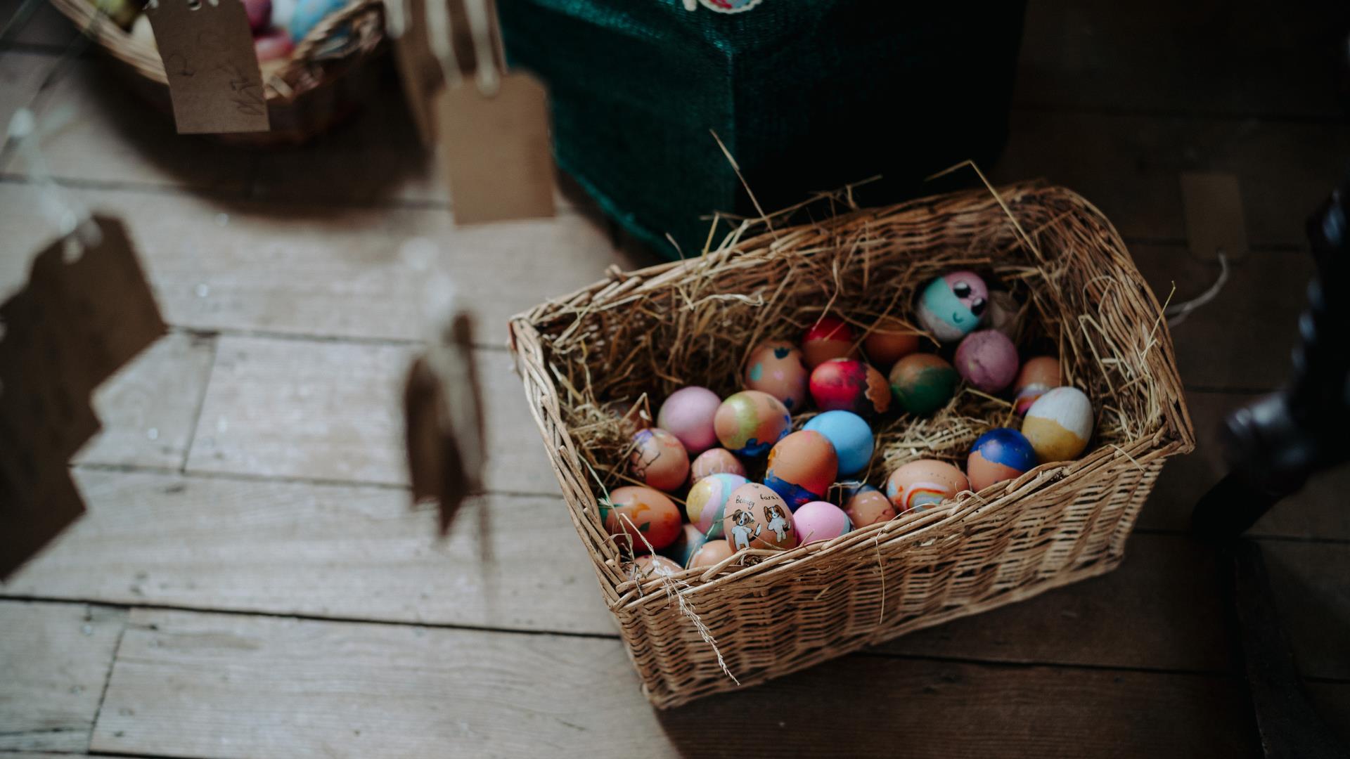 a basket of easter eggs
