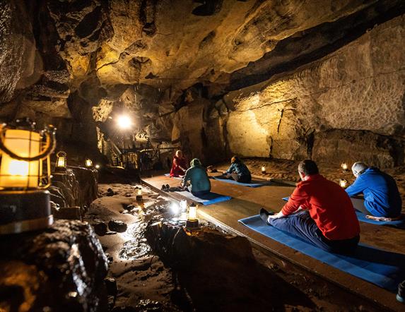Yoga in cave